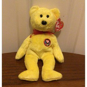 TY Beanie Baby Yellow Bear Tradee 2000 NEW